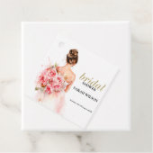 Blush Roos Waterverf Trouwjurk Vrijgezellenfeest Bedankjes Labels (In situ)