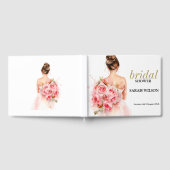 Blush Roos Waterverf Trouwjurk Vrijgezellenfeest Gastenboek (Volledig)