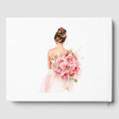 Blush Roos Waterverf Trouwjurk Vrijgezellenfeest Gastenboek (Achterkant)