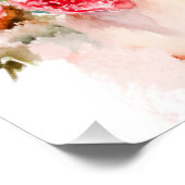 Blush Roos Waterverf Trouwjurk Vrijgezellenfeest Perfect Poster (Hoek)