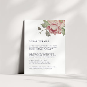 Blush Roos Wedding Guest Details Kaart