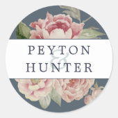 Blush Roos Wedding Ronde Sticker (Voorkant)