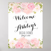 Blush roos welkomstteken poster (Voorkant)