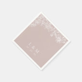 Blush Roos White Monogram Weddenschap Napkins Servet (Hoek)