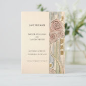 Blush Rose Art Nouveau Bewaar de Datum Save The Date (Staand voorkant)