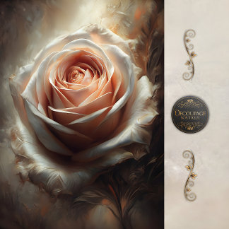 Blush Rose Center Decoupage Tissue Paper Tissuepapier