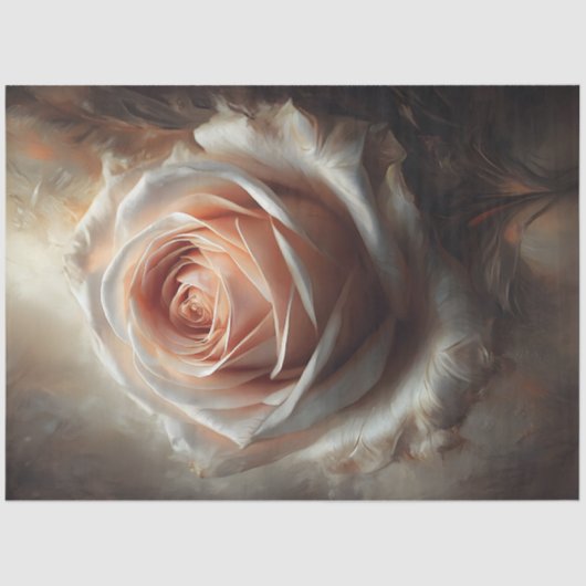 Blush Rose Center Decoupage Tissue Paper Tissuepapier (Voorkant)