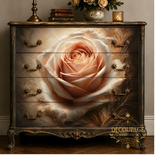 Blush Rose Center Decoupage Vloeipapier Tissuepapier