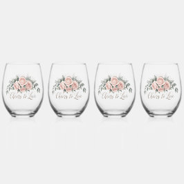 Blush Rose “Cheers to Love” Wijnglas Zonder Voet