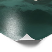 Blush Rose Elegance on Deep Jade Foto Afdruk (Hoek)