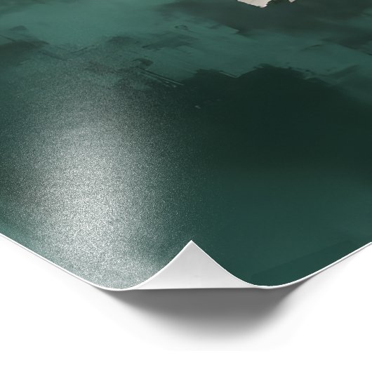 Blush Rose Elegance on Deep Jade Foto Afdruk (Hoek)