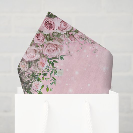 Blush Rose Floral Tissue Paper Tissuepapier (Cadeauzakje)