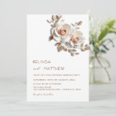 Blush  Rose Gold 3D Bloemen Eenvoudig Kaart (Staand voorkant)