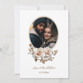 Blush Rose Gold 3D Flowers Simple Kaart (Achterkant)