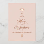 Blush Rose Gold Christmas Card Folie Feestdagenkaart (Voorkant)