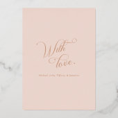 Blush Rose Gold Christmas Card Folie Feestdagenkaart (Achterkant)
