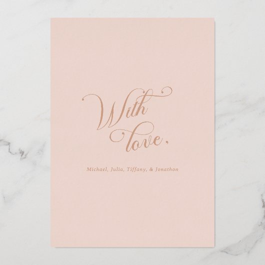 Blush Rose Gold Christmas Card Folie Feestdagenkaart (Achterkant)