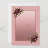 Blush Rose Gold Floral wedding Save the Date Kaart (Achterkant)