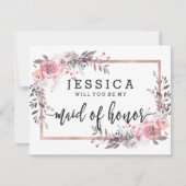 Blush & Rose Gold Wil je mijn getuige zijn Kaart (Voorkant)