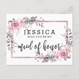Blush & Rose Gold Wil je mijn getuige zijn Kaart