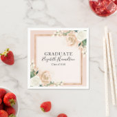 Blush & Rose Goud Chic Bloemend Afstuderen Servetten (Insitu)