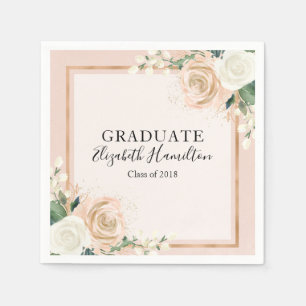 Blush & Rose Goud Chic Bloemend Afstuderen Servetten
