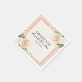 Blush & Rose Goud Chic Bloemend Afstuderen Servetten (Hoek)