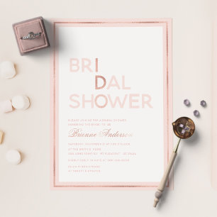 Blush & Rose Goud Folie Gestempeld I Do Bruidsdouc Uitnodiging
