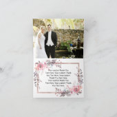 Blush & Rose Goud Omlijst Bloem Bruiloft Dank Je Bedankkaart (Binnen)