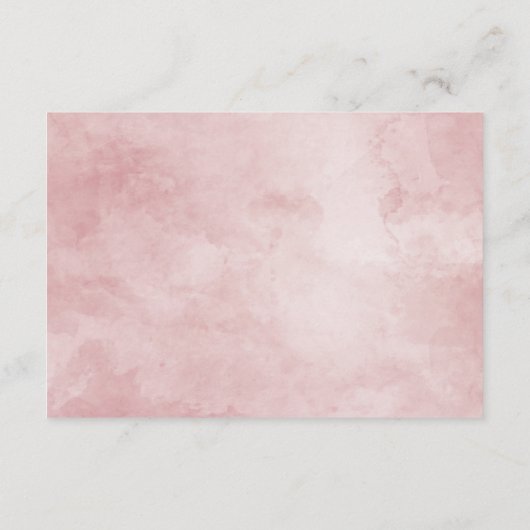 Blush & Rose Goud Omlijst Bloemstuk Bruiloftsrecep Informatiekaartje (Achterkant)