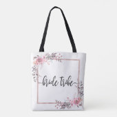Blush & Rose Goud Omrand Huwelijk Bruid Stam Tote Bag (Achterkant)