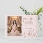 Blush Rose Goud Quinceañera (Staand voorkant)