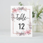 Blush & Rose Goud Tafelnummer Zitplaats Chart (Staand voorkant)