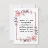 Blush & Rose Goud Tafelnummer Zitplaats Chart (Achterkant)