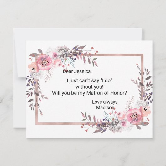 Blush & Rose Goud Wil Je Mijn Getuige Zijn Kaart