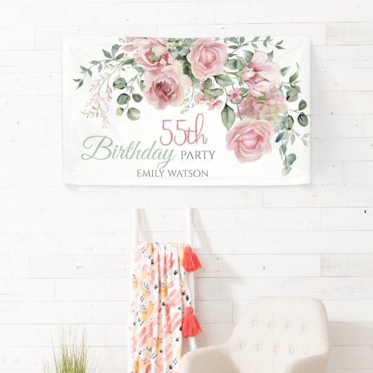Blush Rose Greenery Eucalypt 55th Birthday Spandoek (Insitu)