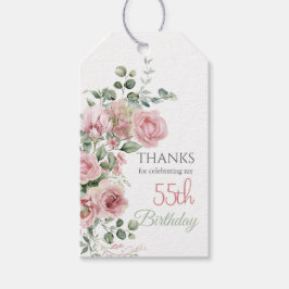 Blush Rose Greenery Eucalypt 55th Birthday Thanks Cadeaulabel