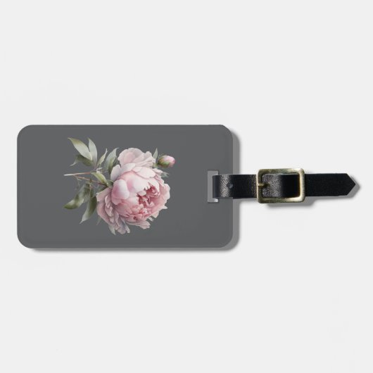 Blush Rose Luggage Tag — Lumina & Ash Collection Bagagelabel (Voorkant horizontaal)