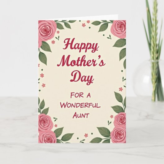Blush Rose Moeder Cadeau Kaart (Voorkant)