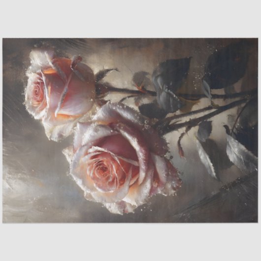 Blush Rose Pair Decoupage Tissuepapier (Voorkant)