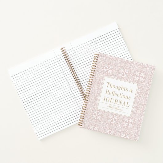 Blush Rose Pattern Journal | Custom Title & Name Notitieboek (Binnen)
