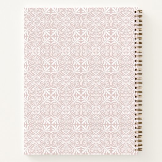 Blush Rose Pattern Journal | Custom Title & Name Notitieboek (Achterkant)