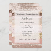 Blush Rose Pink Chocolate Gold Glitter Birthday Kaart (Voorkant / Achterkant)