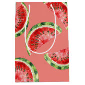 Blush Rose Red Green Watermelons Birthday Medium Cadeauzakje (Voorkant)