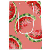 Blush Rose Red Green Watermelons Birthday Medium Cadeauzakje (Achterkant)