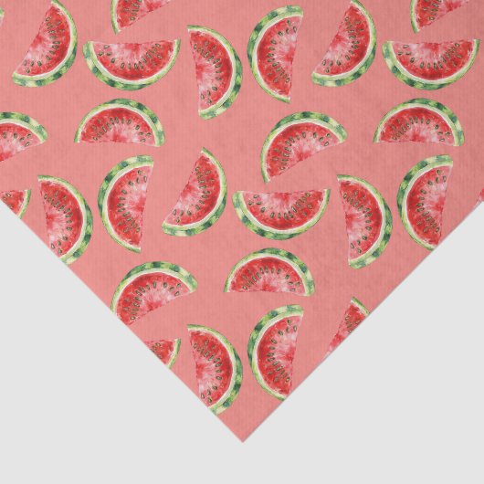 Blush Rose Red Green Watermelons Birthday Tissuepapier (Detail)