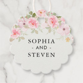 Blush Rose-Themed Elegant Wedding Bedankjes Labels