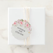 Blush Rose-Themed Elegant Wedding Bedankjes Labels (In situ)