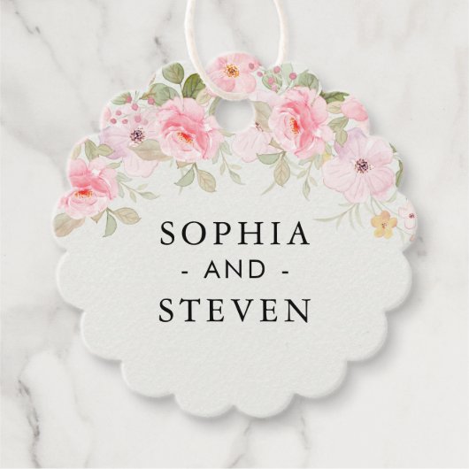 Blush Rose-Themed Elegant Wedding Bedankjes Labels (Voorkant)