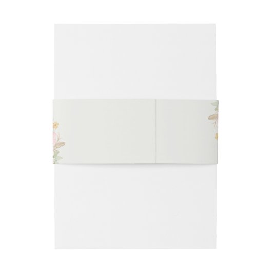 Blush Rose-Themed Elegant Wedding Uitnodigingen Wikkel (Achterkant Voorbeeld)